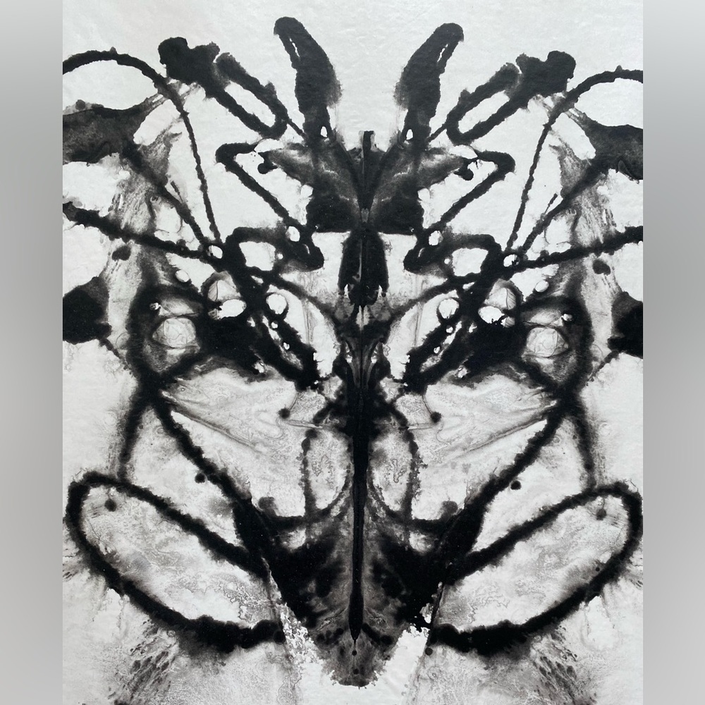 Abstract Black and White Inkblot Art Print